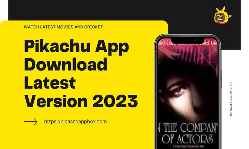 Pikachu app's download page with the latest version available.