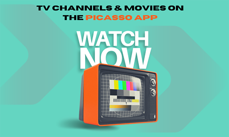 "Experience endless entertainment with Picasso app's TV channels and movies, all in one place!"